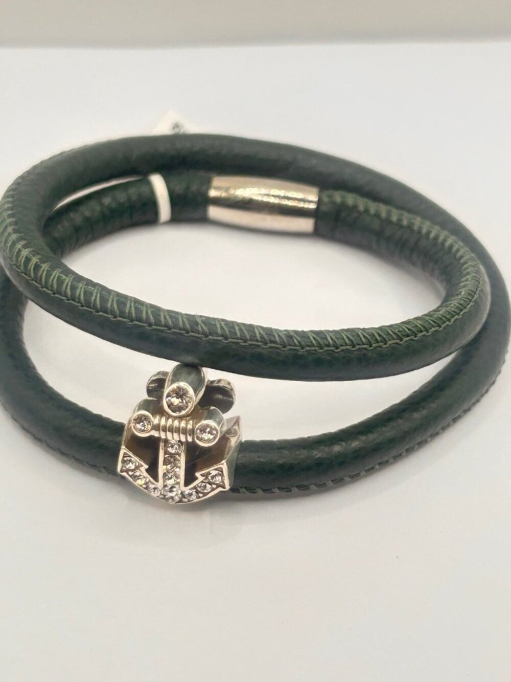 Brighton double green woodstock bracelet w/anchor bead NWoutlet tag  sm/med 16"